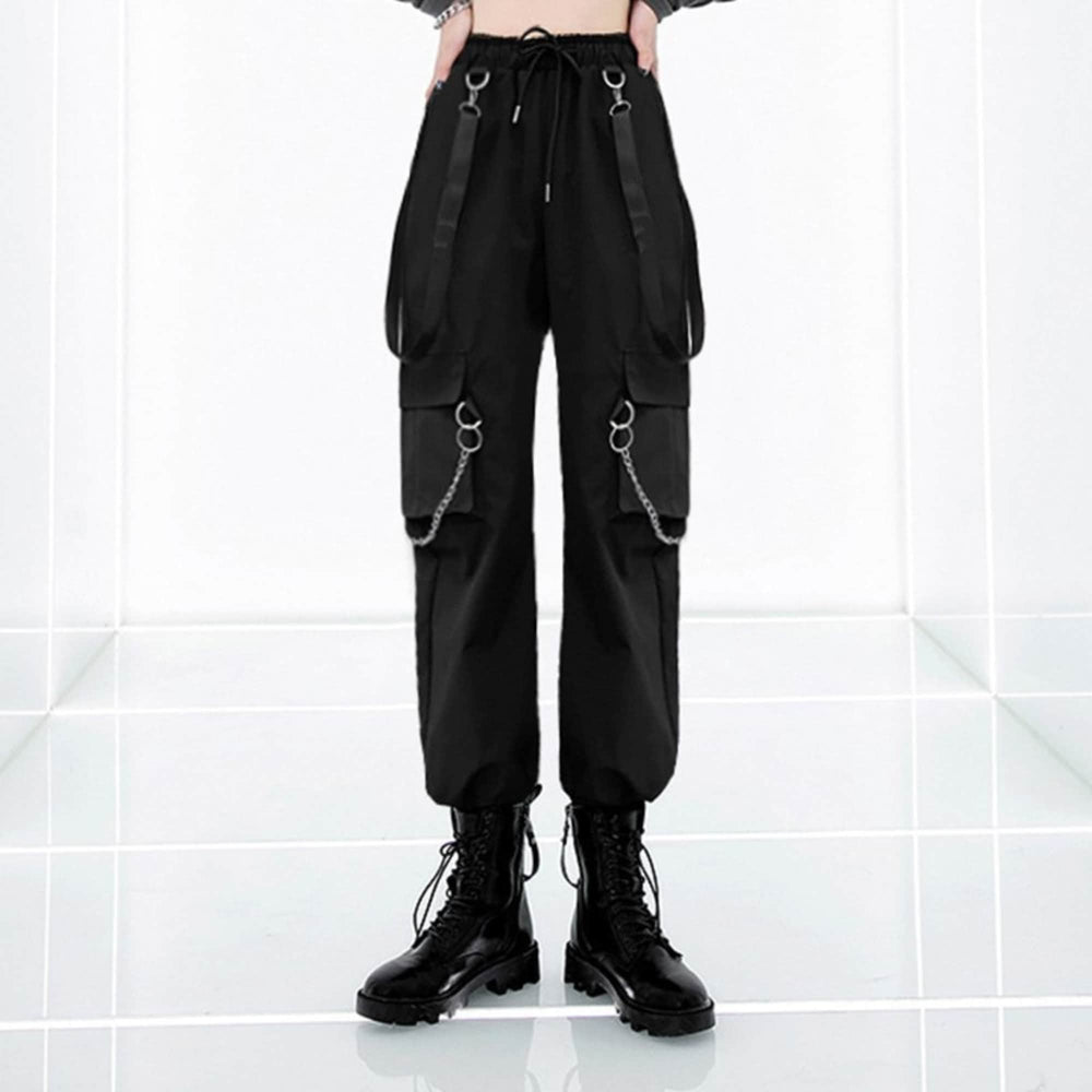 High Waist Streetwear Cargo Japanese Pants - XL