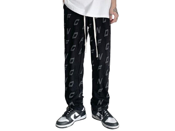 Asian Retro Printed Japanese Pants - Medium