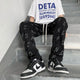 Asian Retro Printed Japanese Pants - Medium