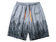 Mountain Contrast Printed Japanese Shorts - Medium