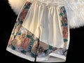 Cool Floral Print Design Japanese Modern Shorts - Medium