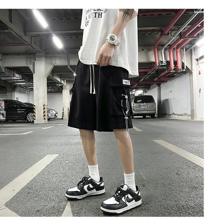 Oversized Multi Pocket Cargo Japanese Shorts - Large