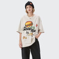 Cartoon Food Letter Print Japanese T Shirt - Large