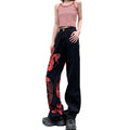 Red Snake Printed Japanese Streetwear Pants - 2XL