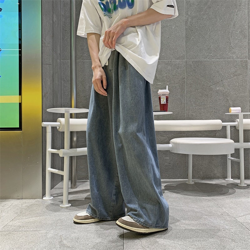 Casual Wide Leg Loose Jeans Japanese Pants - Medium