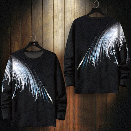 Angel Wings Pattern Printed Japanese Sweater - Small