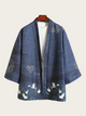 Crane & Waves Elegant Kimono Cardigan - XL