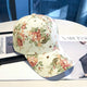 Floral Printed Japanese Baseball Cap - Black