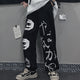 Graffiti Letter Print Retro Japanese Modern Pants - XL