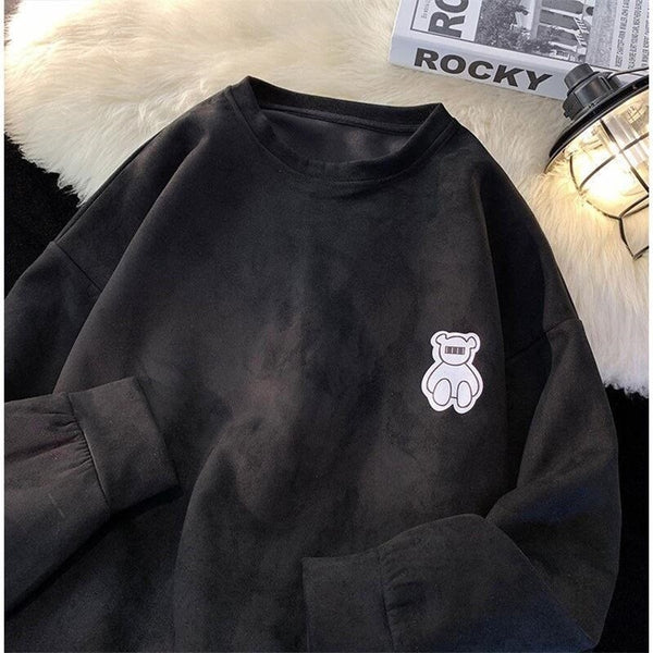 Small Bear Printed Japanese Sweatshirt - Medium