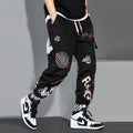 Graffiti Letter Printed Japanese Pants - XL