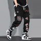 Graffiti Letter Printed Japanese Pants - XL