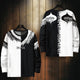 Yin Yang Wolf Print Japanese Style Sweater - Small
