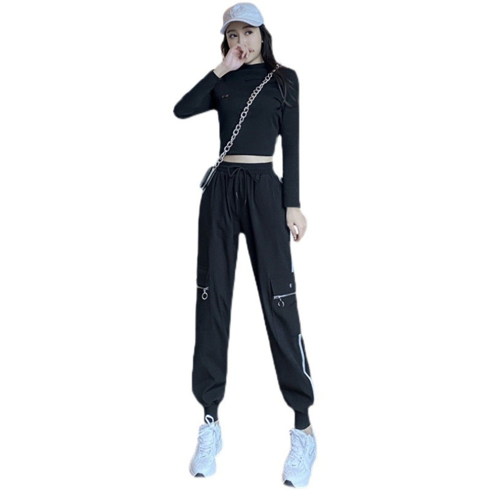Plain Casual High Waist Japanese Pants - 2XL