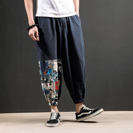 Comic Printed Design Japanese Harem Pants - XL