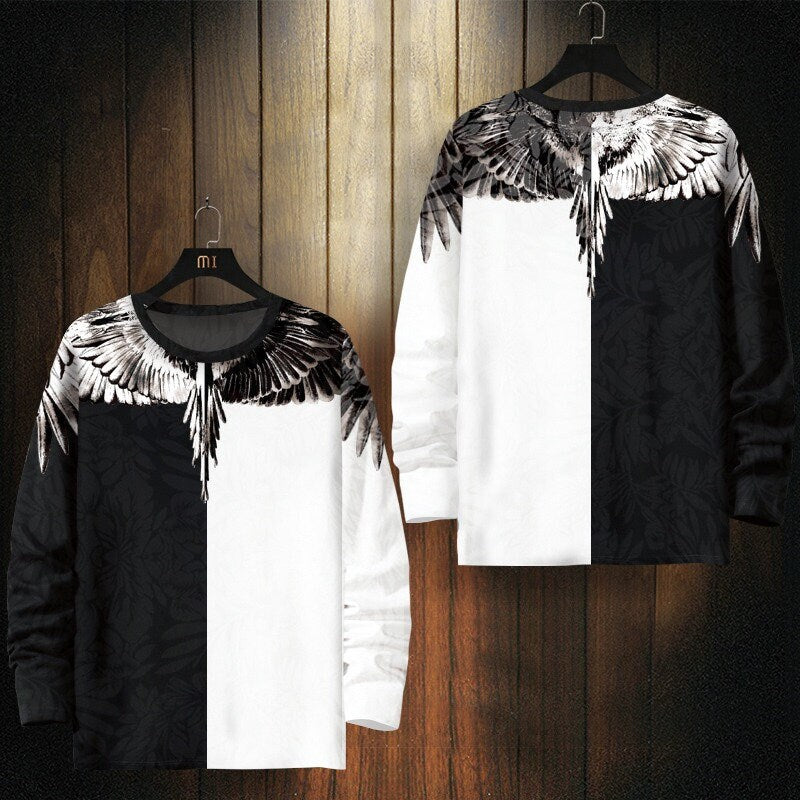 Yin Yang Wolf Print Japanese Style Sweater - Small