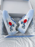 Sea Wave Print Japanese Streetwear Shoes - 35