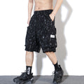 Ink Pattern Printed Retro Japanese Shorts - Large