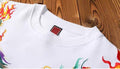 Fire Dragon Embroidered Japanese T Shirt - XL