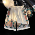 Cool Floral Print Design Japanese Modern Shorts - 3XL