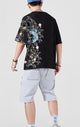 Carp Fish Embroidered Japanese T Shirt - Large