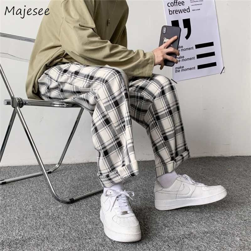 Vintage Plaid Japanese Pants - Large