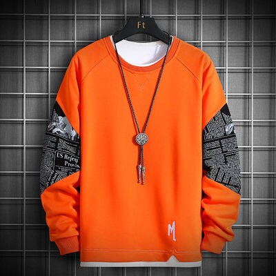 Letter Print Stitching Design Japanese Sweater - Medium
