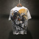 Rooster Embroidered Design Japanese T Shirt - Medium