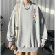 Space Design Printed Japanese Sweatshirt - Small