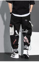 Graffiti Letter Printed Japanese Pants - Large