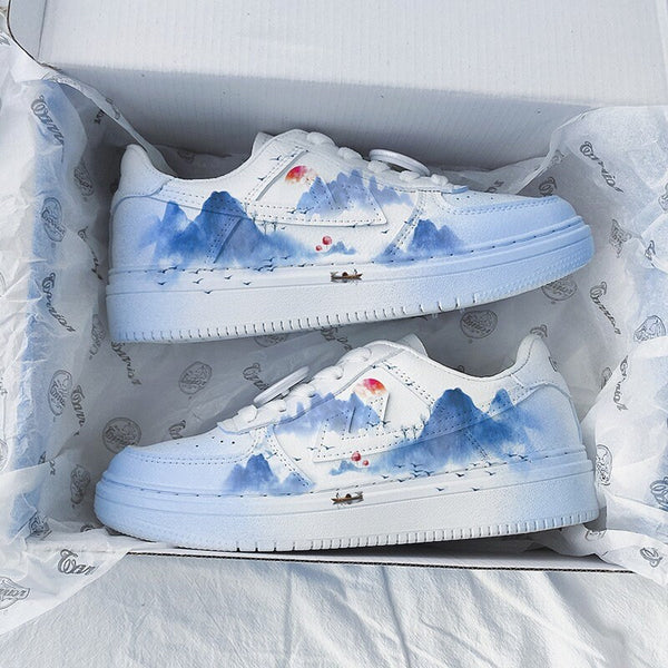 Mountain Printed Cool Japanese Shoes - 35