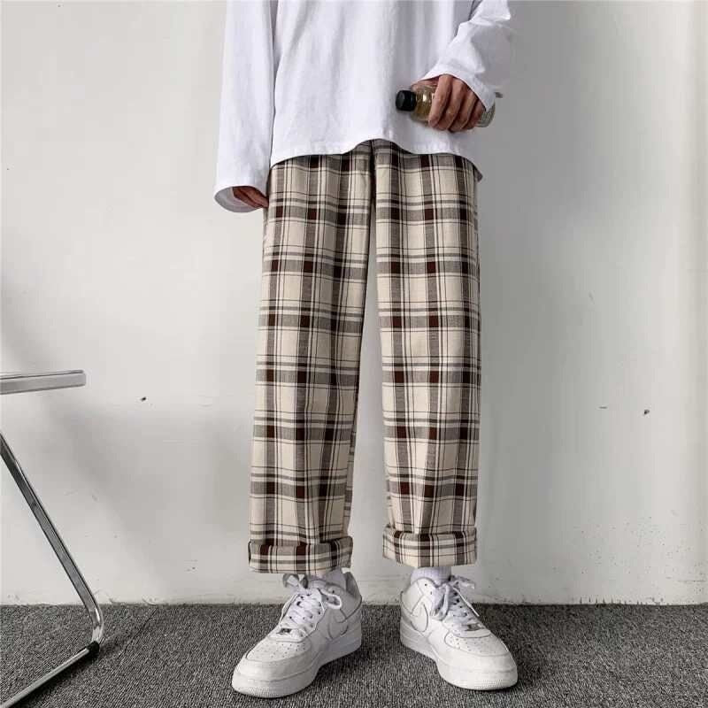 Vintage Plaid Japanese Pants - Medium
