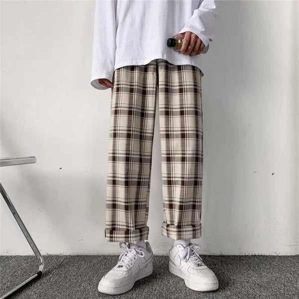 Vintage Plaid Japanese Pants - Medium