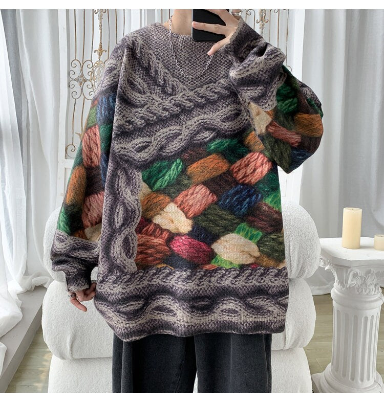 Lazy Retro Thick Japanese Sweater - Large