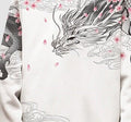 Dragon Sakura Print Japanese Modern Sweater - Medium