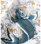 Carp Fish Embroidered Japanese T Shirt - 3XL
