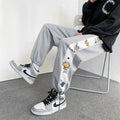 Printed Retro Drawstring Japanese Pants - Large