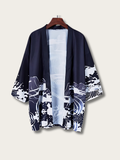 Mystic Dragon Haori Kimono Cardigan - #ffffff:White