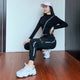 Plain Casual High Waist Japanese Pants - XL
