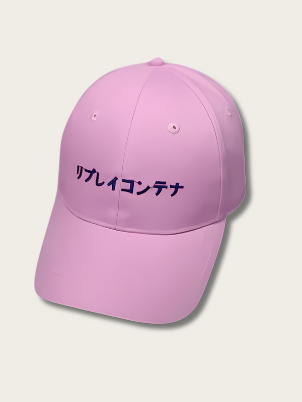 Katakana Script Adjustable Baseball Caps - #ffc0cb:Pink