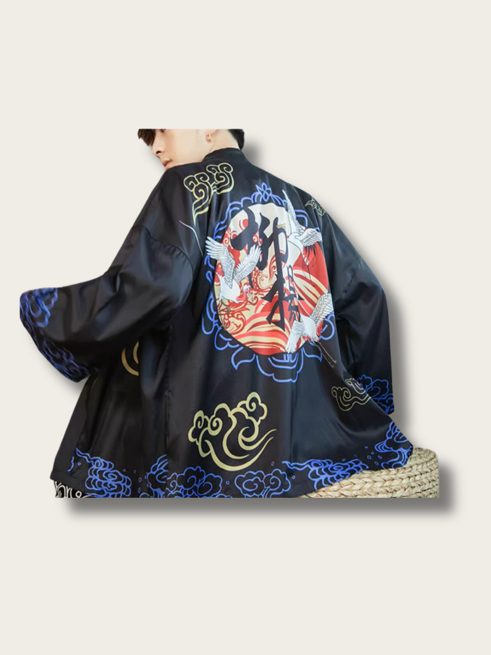 Elegance Crane Crest Kimono Cardigan - 3XL