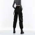 High Waist Streetwear Cargo Japanese Pants - Medium
