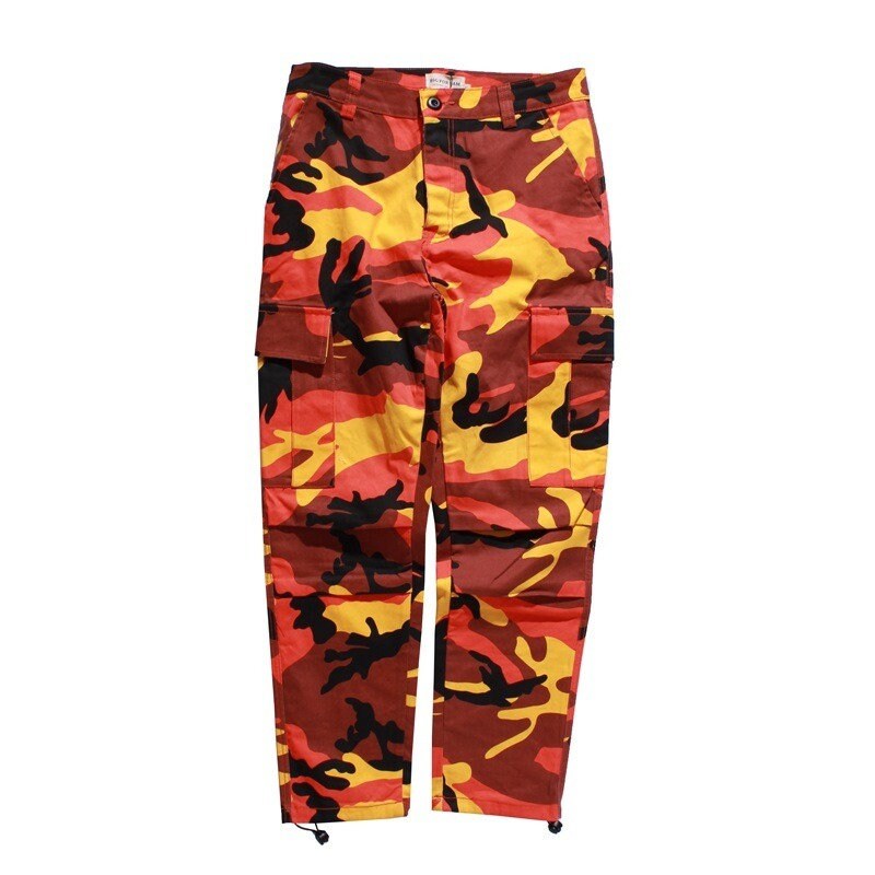 Camouflage Design Multi Pocket Japanese Pants - Small
