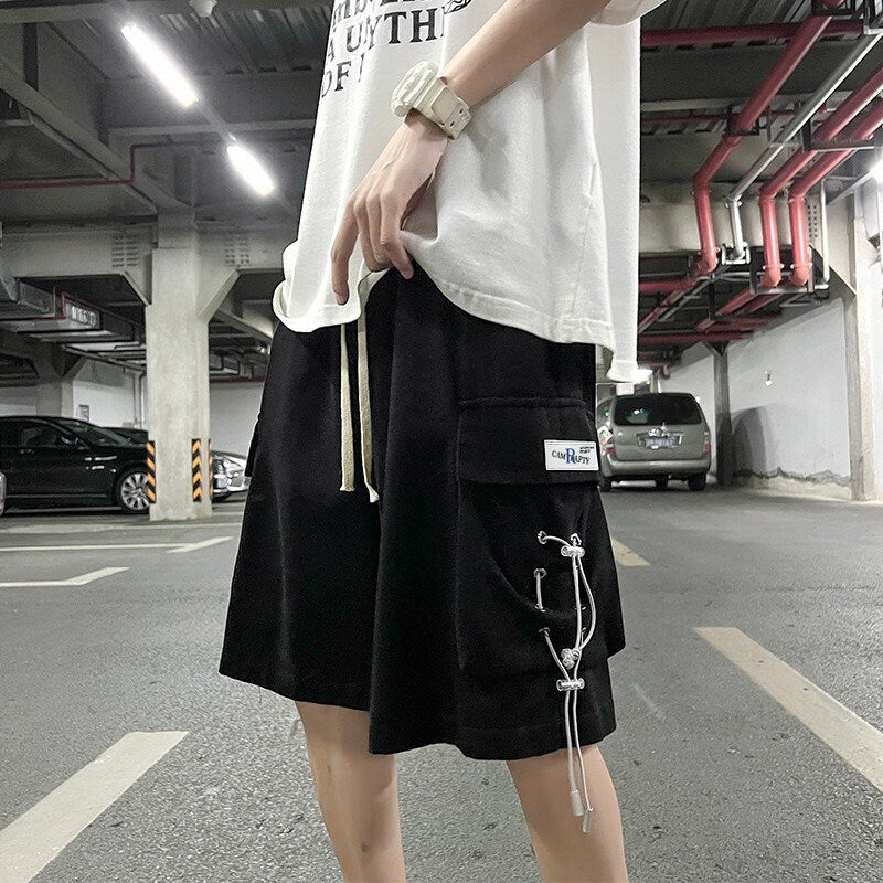 Oversized Multi Pocket Cargo Japanese Shorts - Large
