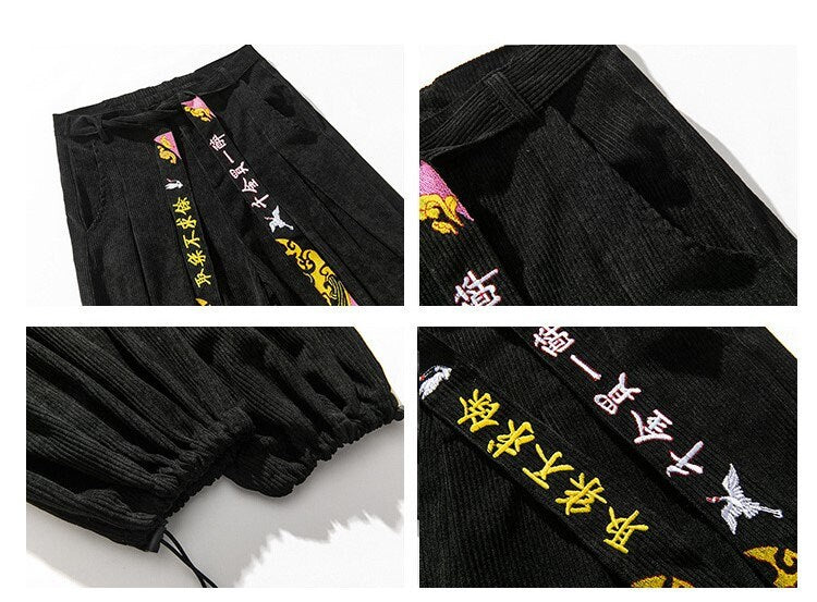 Plain Retro Style Wide Leg Japanese Harem Pants - XL