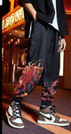 Fire Black Dragon Printed Casual Japanese Pants - 3XL