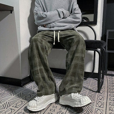 Checkered Design Japanese Pants - Small