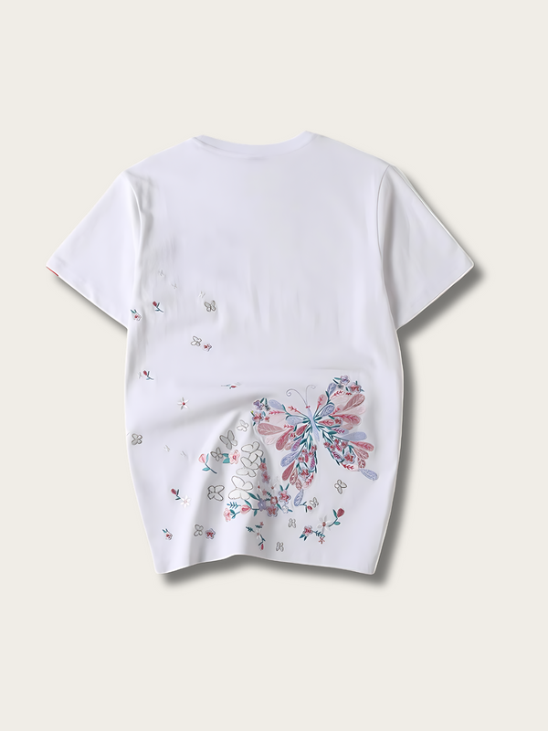 Ethereal Blossom Butterfly Japanese T-shirt - Medium