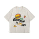 Cartoon Food Letter Print Japanese T Shirt - Medium