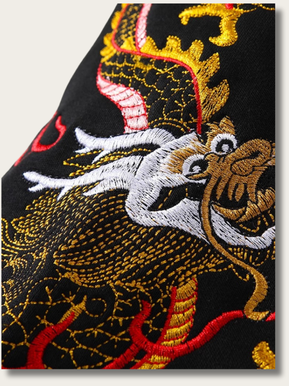 Embroidered Dragon Black Crewneck Sweatshirt - 2XL